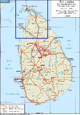 Administrativa mapa de Sri Lanka