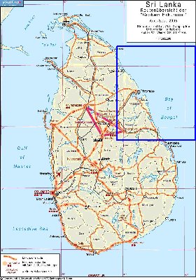 Administrativa mapa de Sri Lanka