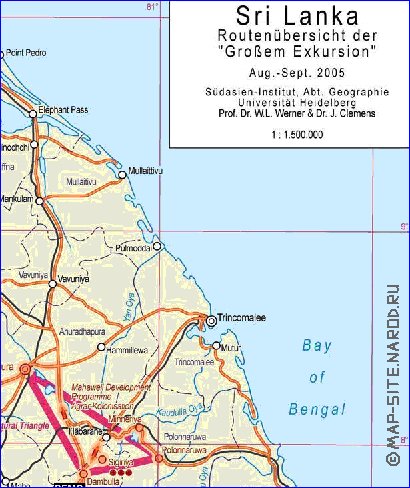 Administrativa mapa de Sri Lanka