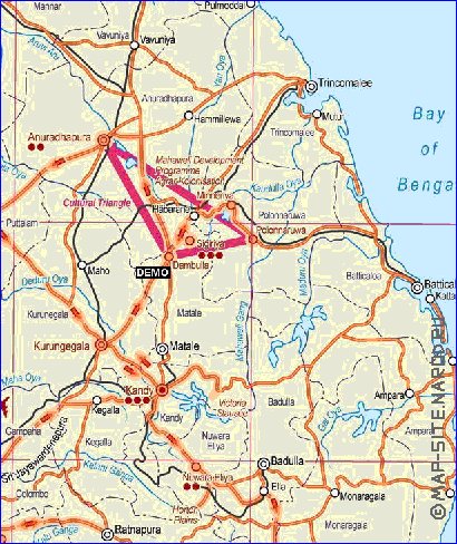 Administrativa mapa de Sri Lanka