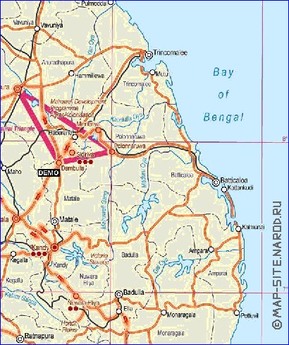 Administrativa mapa de Sri Lanka