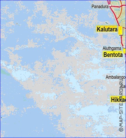 mapa de de estradas Sri Lanka em ingles