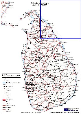 carte de Sri Lanka en anglais