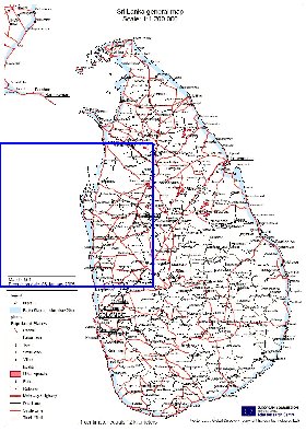 mapa de Sri Lanka em ingles