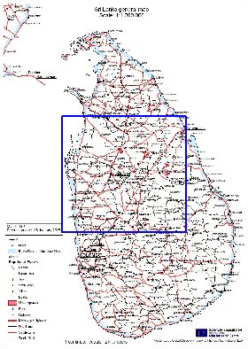 mapa de Sri Lanka em ingles