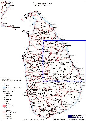 mapa de Sri Lanka em ingles