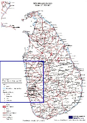 mapa de Sri Lanka em ingles