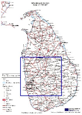 mapa de Sri Lanka em ingles