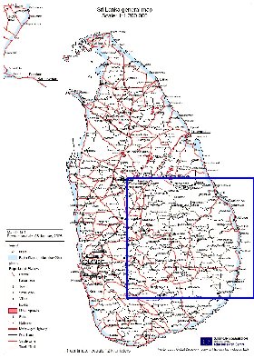 mapa de Sri Lanka em ingles