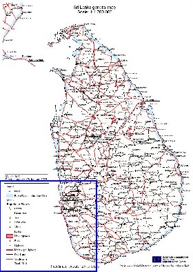 mapa de Sri Lanka em ingles