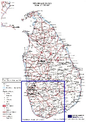 mapa de Sri Lanka em ingles