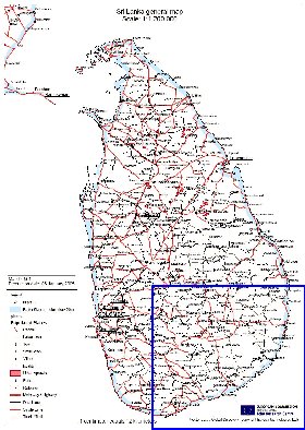 mapa de Sri Lanka em ingles