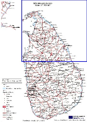 carte de Sri Lanka en anglais