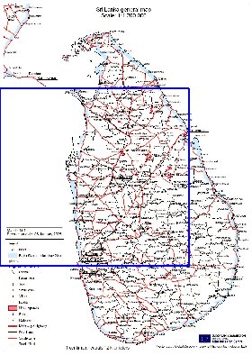 mapa de Sri Lanka em ingles