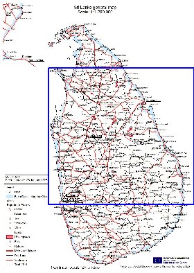 mapa de Sri Lanka em ingles