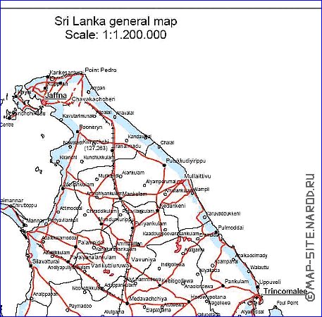carte de Sri Lanka