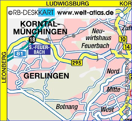 mapa de Estugarda em alemao
