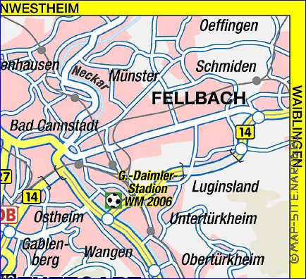 carte de Stuttgart en allemand