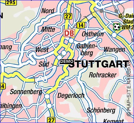 carte de Stuttgart en allemand