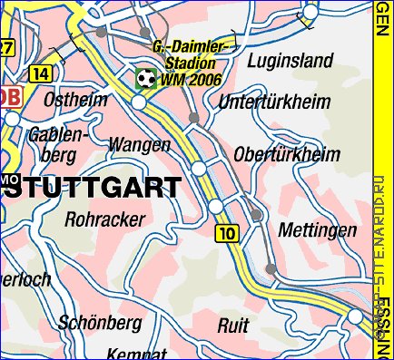 carte de Stuttgart en allemand