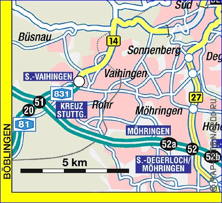 carte de Stuttgart en allemand