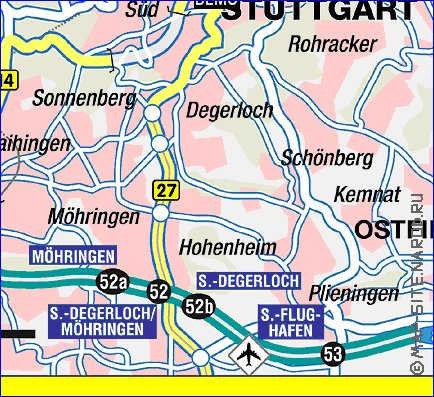 carte de Stuttgart en allemand