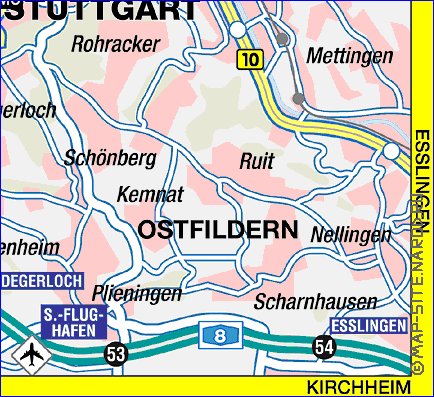 carte de Stuttgart en allemand