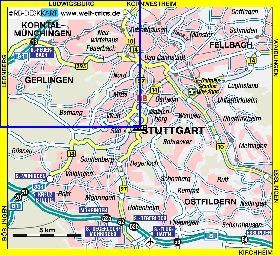 mapa de Estugarda em alemao