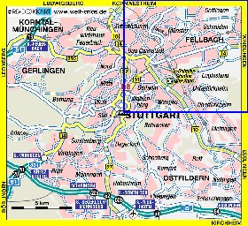 carte de Stuttgart en allemand