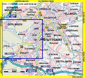 carte de Stuttgart en allemand