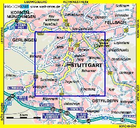 carte de Stuttgart en allemand