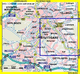 carte de Stuttgart en allemand