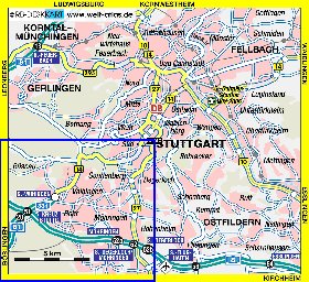 carte de Stuttgart en allemand
