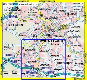 carte de Stuttgart en allemand