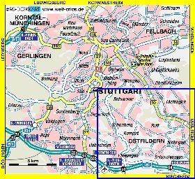 carte de Stuttgart en allemand