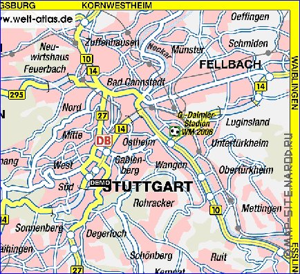 carte de Stuttgart en allemand