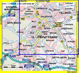 carte de Stuttgart en allemand