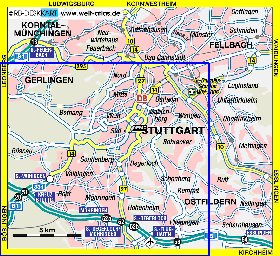 carte de Stuttgart en allemand