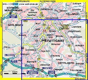 mapa de Estugarda em alemao