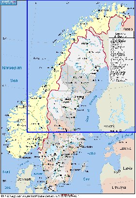 Administrativa mapa de Suecia em ingles