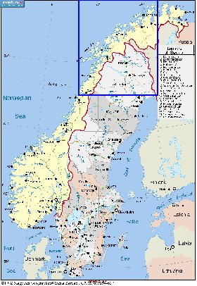 Administrativa mapa de Suecia em ingles