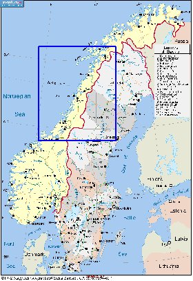 Administratives carte de Suede en anglais