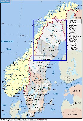 Administrativa mapa de Suecia em ingles