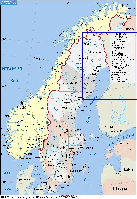 Administrativa mapa de Suecia em ingles