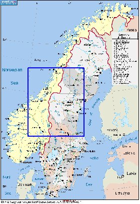 Administratives carte de Suede en anglais