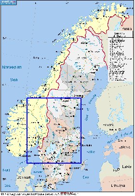 Administrativa mapa de Suecia em ingles