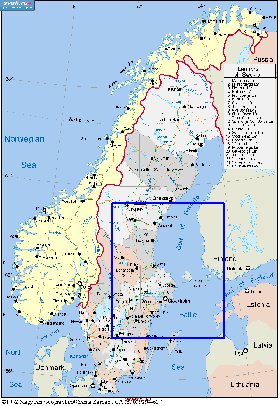 Administrativa mapa de Suecia em ingles