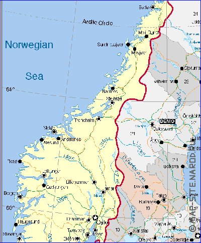 Administrativa mapa de Suecia em ingles