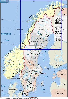 Administrativa mapa de Suecia em ingles