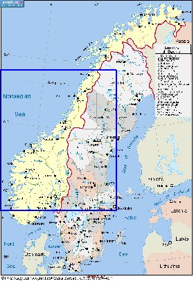 Administrativa mapa de Suecia em ingles